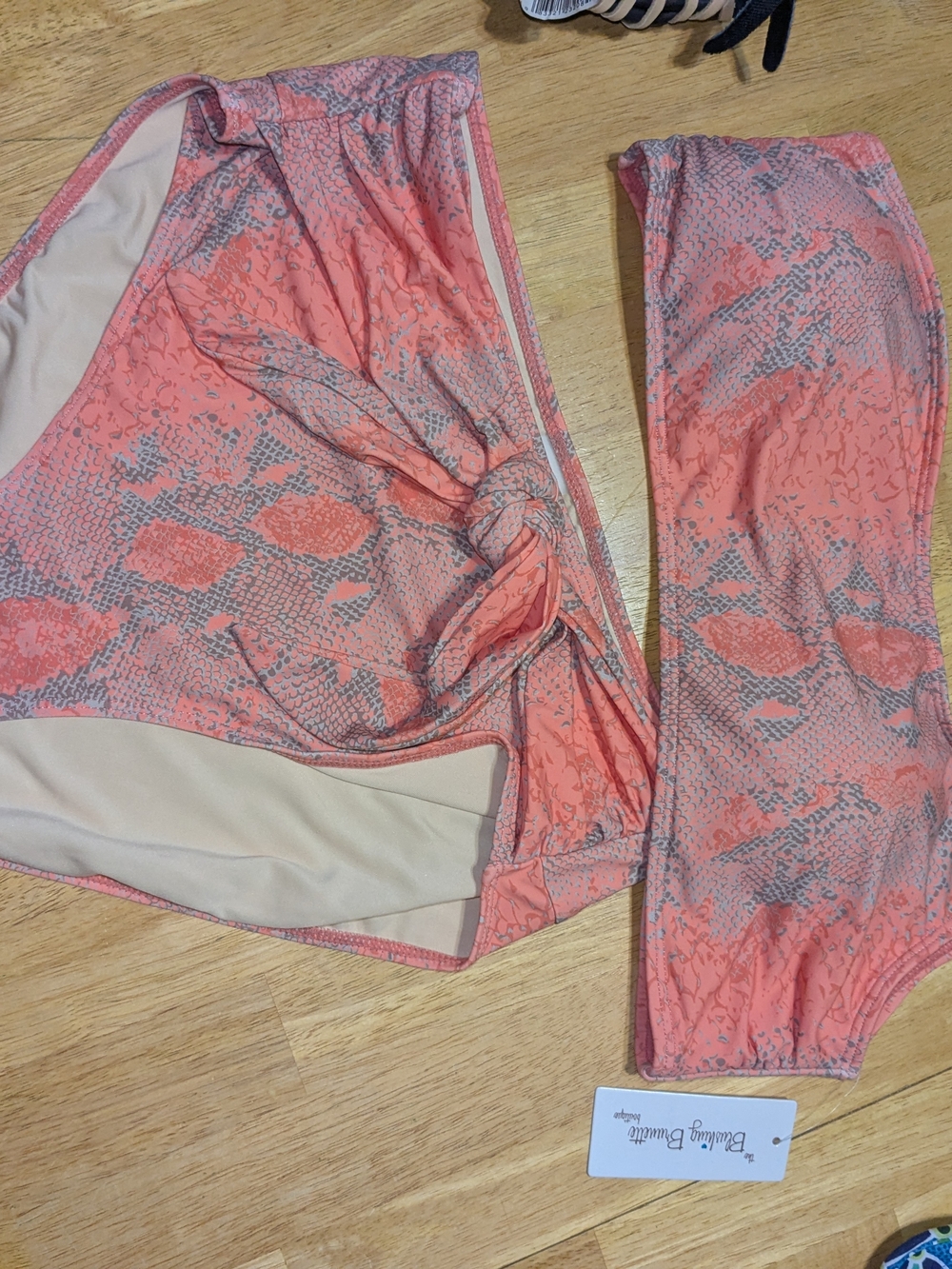 Coral Snake-Print Bikini Set with Twist Front Xl Blushing Brunette Brand